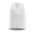Jupe crayon blanche pour femme – Jupe classique AOP personnalisable pour le travail et les loisirs