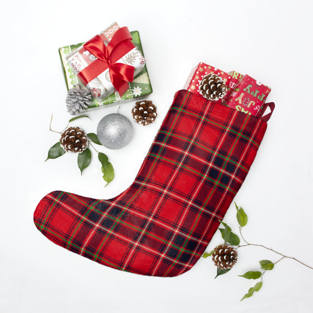 Chaussette de Noël à carreaux