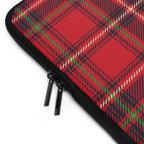 Housse d'ordinateur portable à carreaux tartan rouges