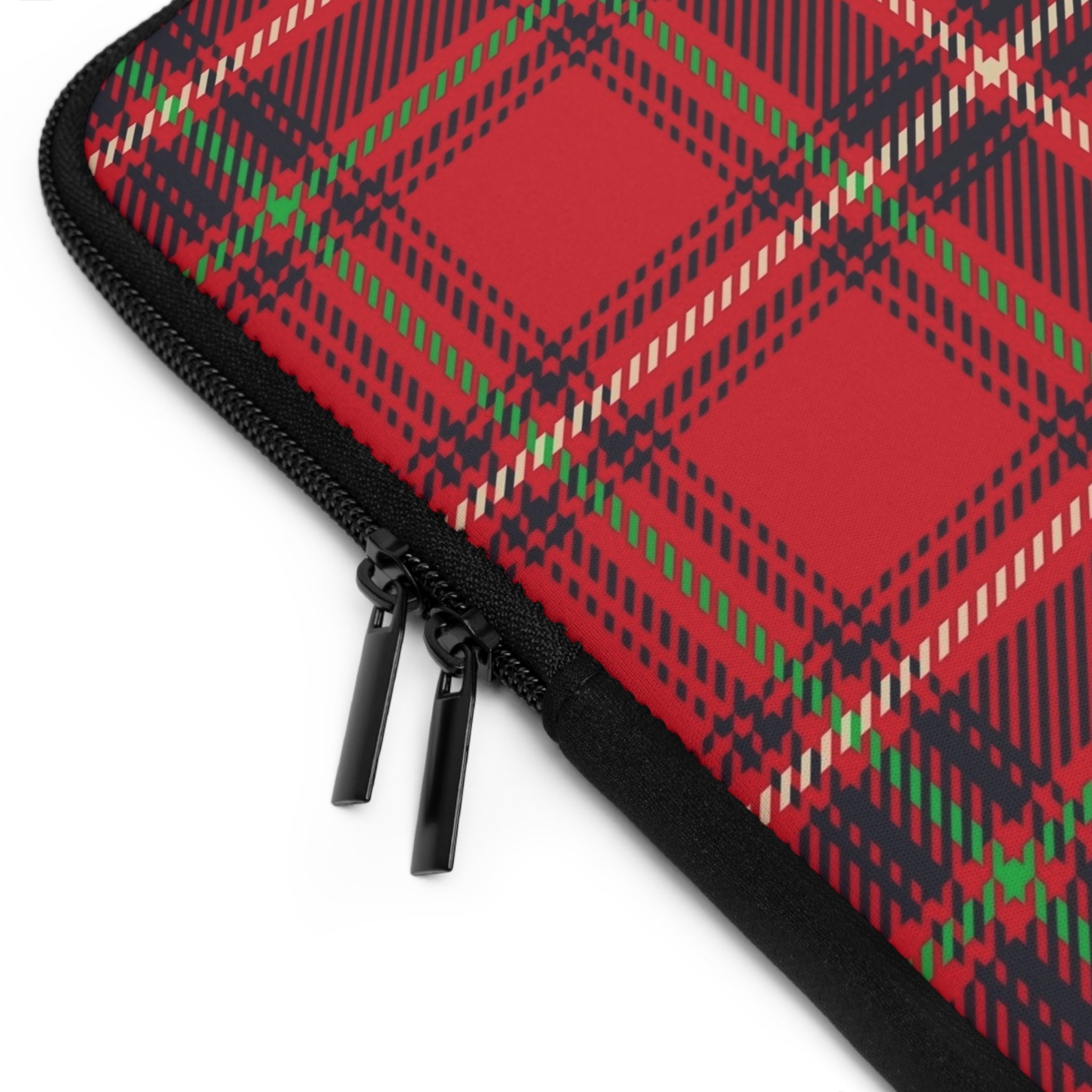 Housse d'ordinateur portable à carreaux tartan rouges