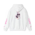 Sweat à capuche pour Femme rose « LOVE » style anime girl