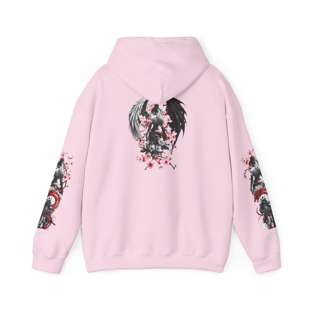 Sweat à capuche Unisexe - Crâne Ange et Démon — Sweat-shirt à motif Fleurs de Cerisier Gothiques