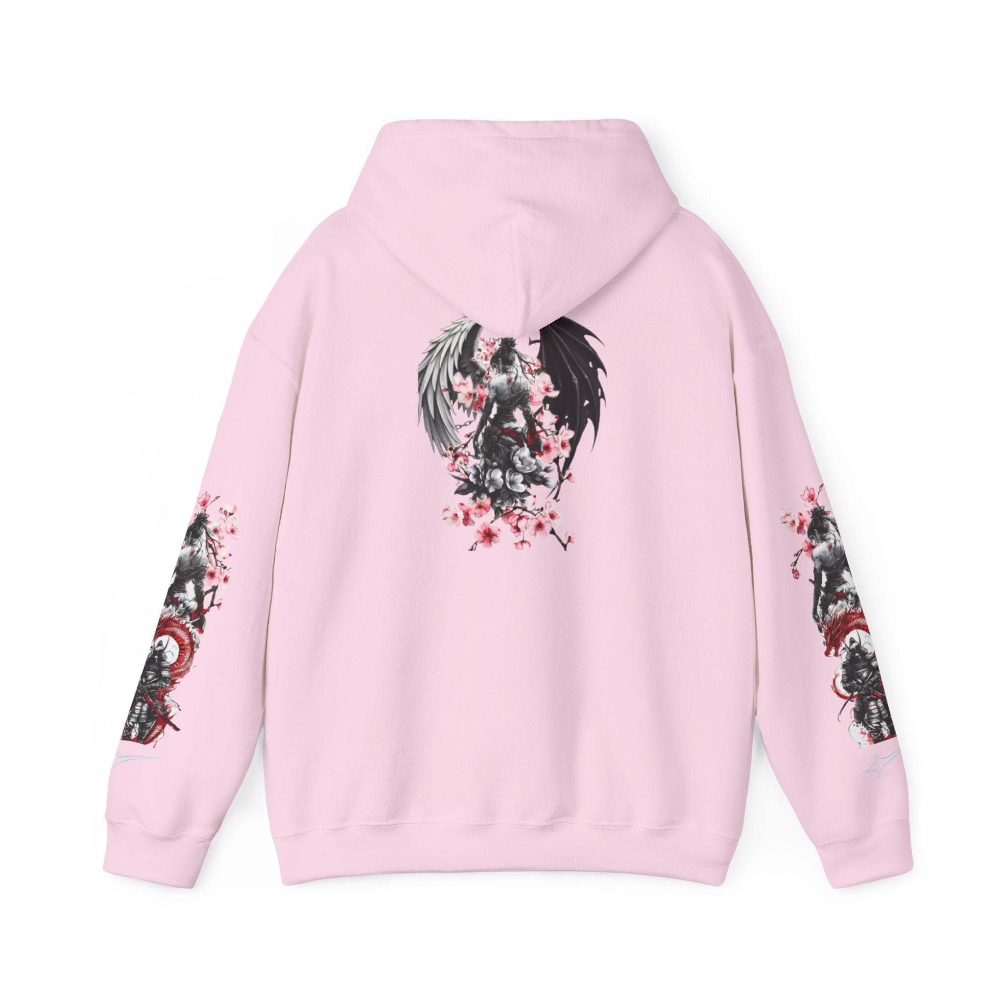 Sweat à capuche Unisexe - Crâne Ange et Démon — Sweat-shirt à motif Fleurs de Cerisier Gothiques