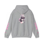 Sweat à capuche pour Femme rose « LOVE » style anime girl