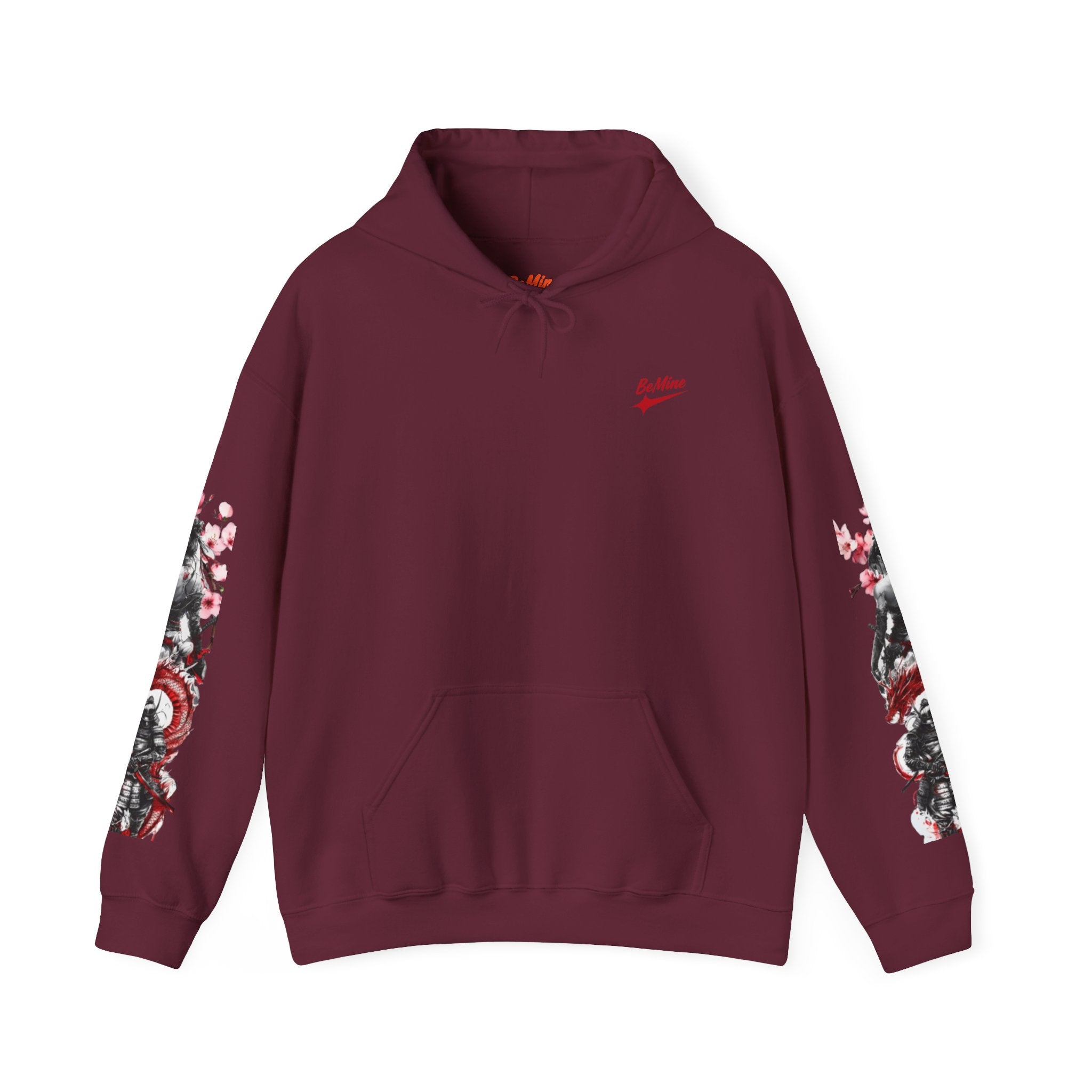 Sweat à capuche Unisexe -  japonais à manches dragon avec kanji de fleur de cerisier
