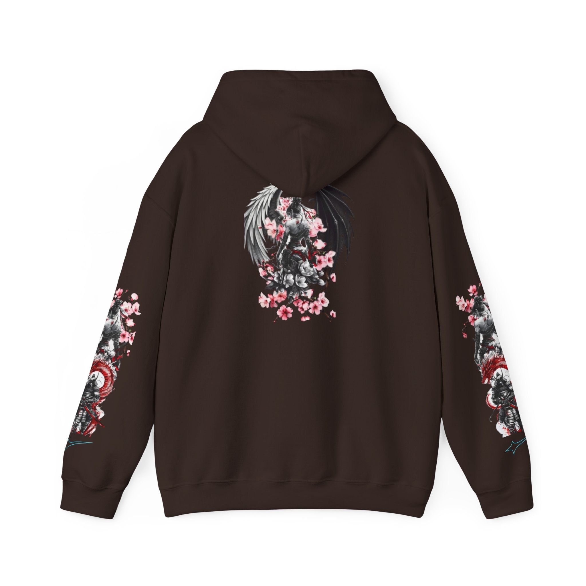 Sweat à capuche Unisexe - Crâne Ange et Démon — Sweat-shirt à motif Fleurs de Cerisier Gothiques