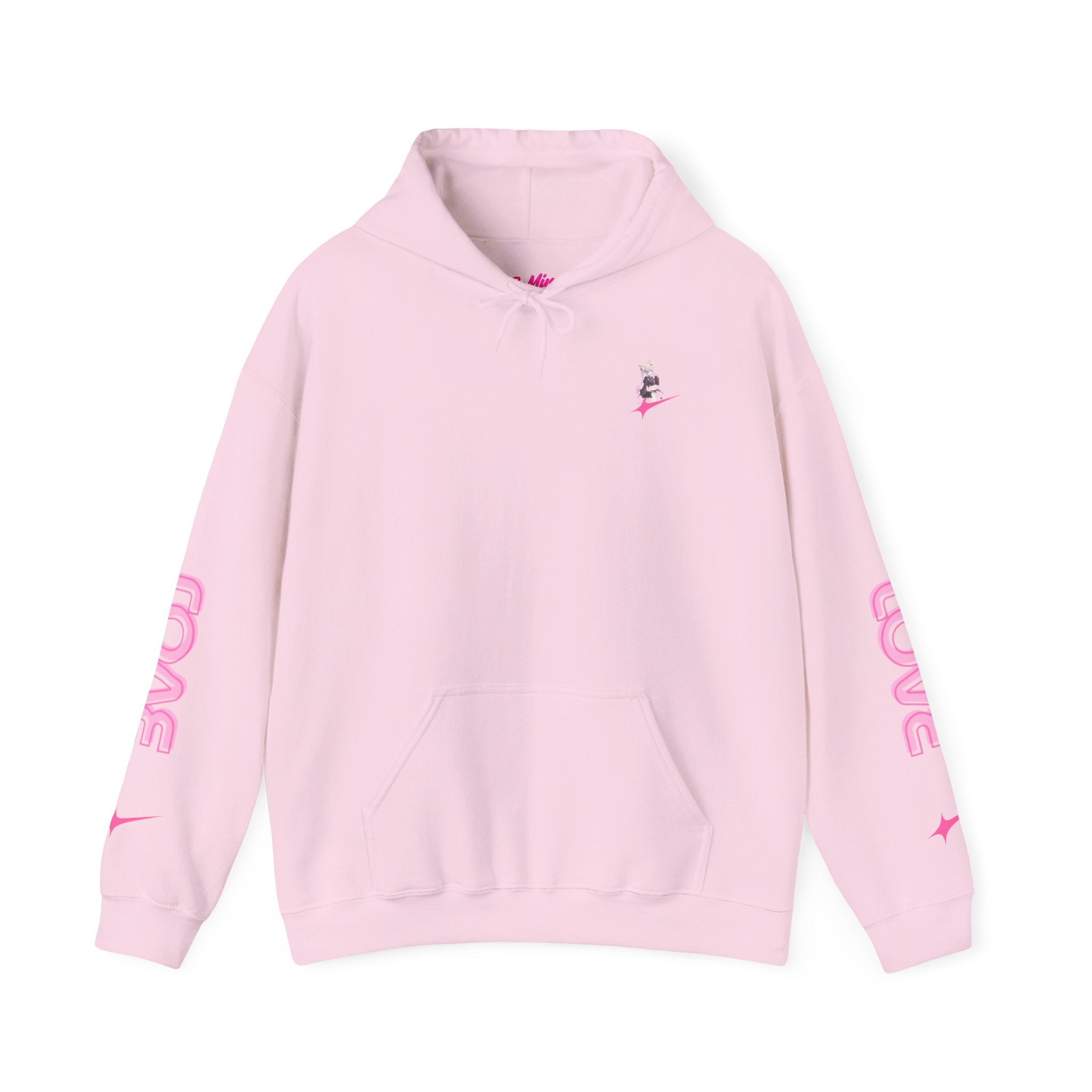 Sweat à capuche pour Femme rose « LOVE » style anime girl