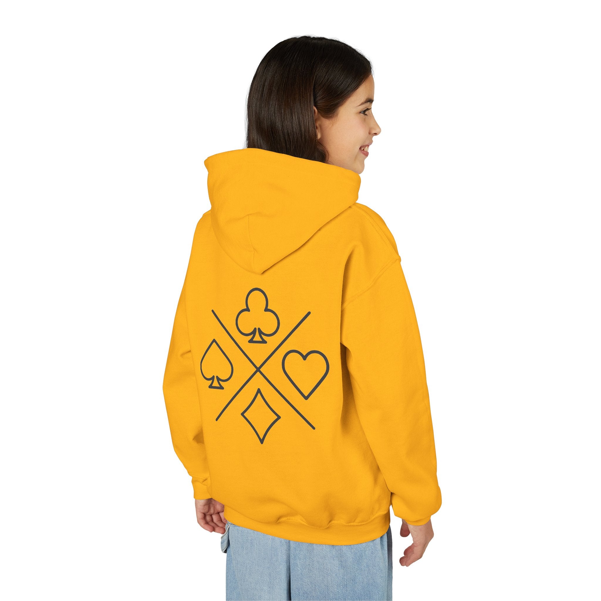 Sweat à capuche épais pour enfant avec symbole de jeux de carte