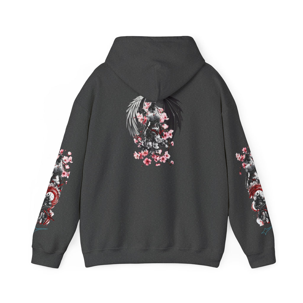 Sweat à capuche Unisexe - Crâne Ange et Démon — Sweat-shirt à motif Fleurs de Cerisier Gothiques