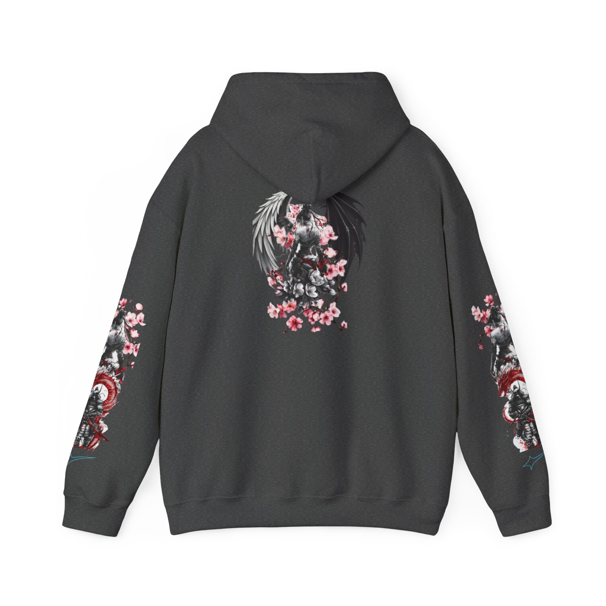Sweat à capuche Unisexe - Crâne Ange et Démon — Sweat-shirt à motif Fleurs de Cerisier Gothiques