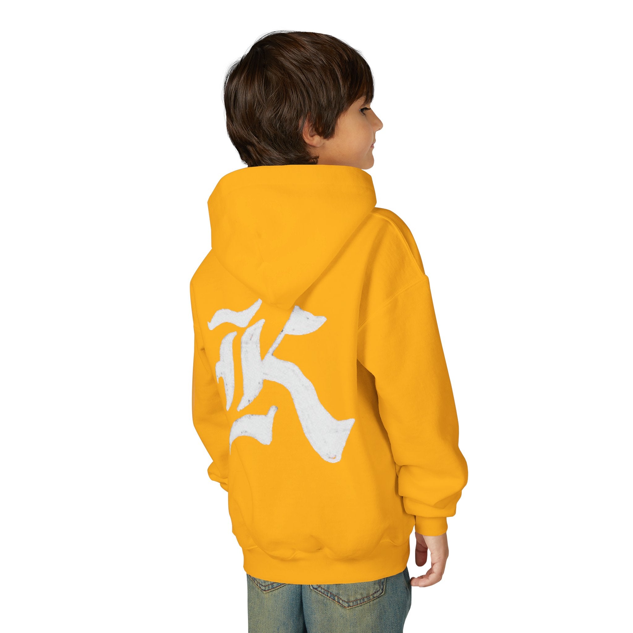 Sweat à capuche noir pour enfant avec motif « K »